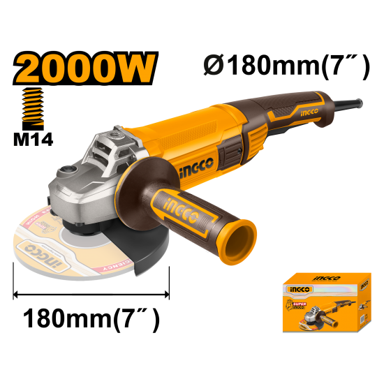 Угловая шлифовальная машина INGCO AG200018