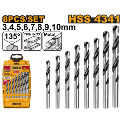 Набор сверл по металлу HSS 8 шт. AKDB1088 Набор сверл по металлу HSS 8 шт. AKDB1088