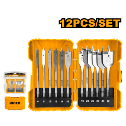 Набор сверл перовых по дереву 12 шт (6/12) INGCO AKDL1201 Набор сверл перовых по дереву 12 шт (6/12) INGCO AKDL1201