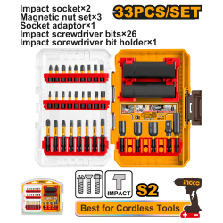 Набор сверл и торцевых головок 33 шт (6/12) INGCO AKDL63306 INDUSTRIAL