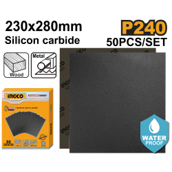Водонепроницаемая наждачная бумага 230-280 мм P240 50 шт (10/20) INGCO AKHS024016 INDUSTRIAL Водонепроницаемая наждачная бумага 230-280 мм P240 50 шт (10/20) INGCO AKHS024016 INDUSTRIAL