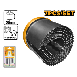 Набор кольцевых пил по дереву 26-63 мм 7 шт (10/60) INGCO AKHS702