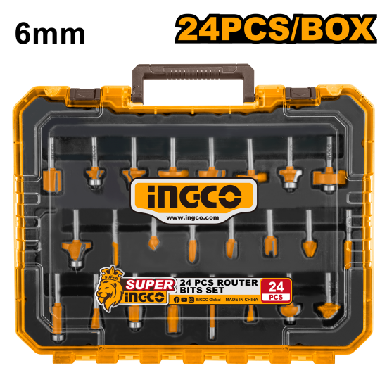 Набор фрез 6 мм 24 шт (10) INGCO AKRT24062 INDUSTRIAL
