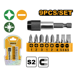 Набор бит с держателем 9 предметов (25/100) INGCO AKSD0071 Набор бит с держателем 9 предметов (25/100) INGCO AKSD0071