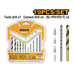 Набор сверл и бит 19 шт (20/40) INGCO AKSDB1901 Набор сверл и бит 19 шт (20/40) INGCO AKSDB1901