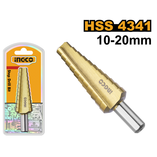 Ступенчатое сверло 10-20 мм (20/40) INGCO AKSDS102033 INDUSTRIAL