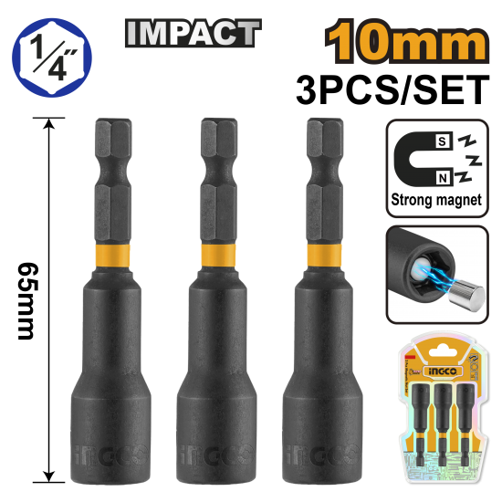 Набор магнитных торцевых головок 10 мм 1/4 Набор магнитных торцевых головок 10 мм 1/4