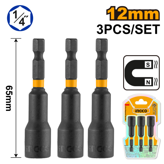 Набор магнитных торцевых головок 12 мм 1/4 Набор магнитных торцевых головок 12 мм 1/4