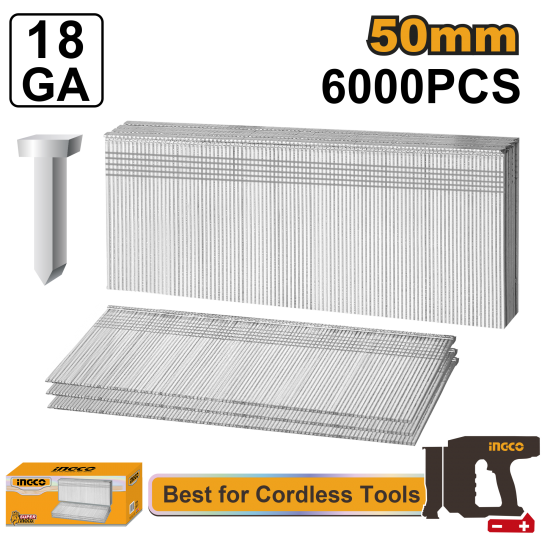 Гвозди для пневмостеплера 50 мм (10) INGCO ANA18506 INDUSTRIAL Гвозди для пневмостеплера 50 мм (10) INGCO ANA18506 INDUSTRIAL