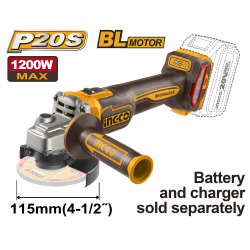 Аккумуляторная УШМ 20В 115 мм, б/щ (6) INGCO CAGLI221153 INDUSTRIAL Аккумуляторная УШМ 20В 115 мм, б/щ (6) INGCO CAGLI221153 INDUSTRIAL