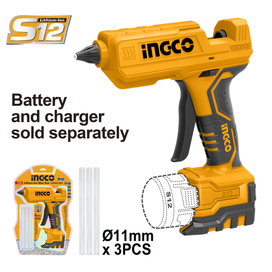 Аккумуляторный термоклеевой пистолет INGCO CGGLI1201 Аккумуляторный термоклеевой пистолет INGCO CGGLI1201
