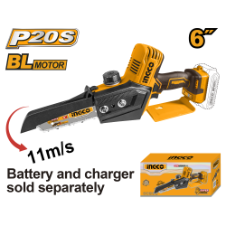 Пила цепная аккумуляторная 20В (5) INGCO CGSLI2068 INDUSTRIAL