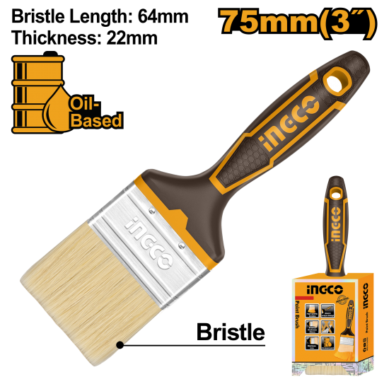 Кисть плоская 75 мм INGCO CHPTB8703 INDUSTRIAL