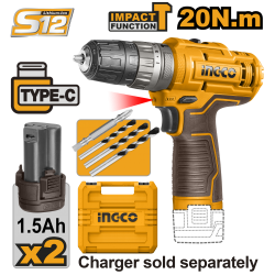 Аккумуляторный ударный шуруповерт 12В Li-ion INGCO CIDLI12202 Аккумуляторный ударный шуруповерт 12В Li-ion INGCO CIDLI12202