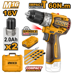 Аккумуляторный ударный шуруповерт 16В 60 Нм, б/щ (5) INGCO CIDLI16682 INDUSTRIAL Аккумуляторный ударный шуруповерт 16В 60 Нм, б/щ (5) INGCO CIDLI16682 INDUSTRIAL