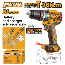 Бесщеточный ударный шуруповерт 20В, 96 Нм (5) INGCO CIDLI209681 INDUSTRIAL Бесщеточный ударный шуруповерт 20В, 96 Нм (5) INGCO CIDLI209681 INDUSTRIAL