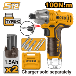 Аккумуляторный ударный шуруповерт Li-ion 12В INGCO CIRLI12015 Аккумуляторный ударный шуруповерт Li-ion 12В INGCO CIRLI12015