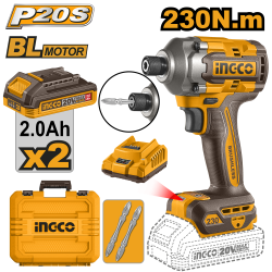 Аккумуляторный ударный шуруповерт 230 Нм, б/щ Li-ion (5) INGCO CIRLI2023 INDUSTRIAL Аккумуляторный ударный шуруповерт 230 Нм, б/щ Li-ion (5) INGCO CIRLI2023 INDUSTRIAL