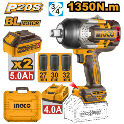 Аккумуляторный ударный гайковерт 1350 Нм, 3/4 Аккумуляторный ударный гайковерт 1350 Нм, 3/4