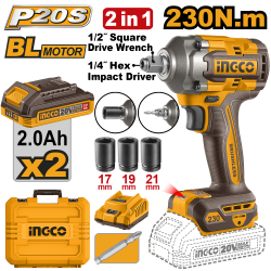 Аккумуляторный ударный гайковерт и шуруповерт 1/2