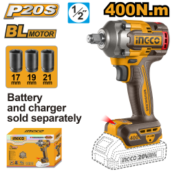 Аккумуляторный ударный гайковерт 20В Li-ion, б/щ 400 Нм (10) INGCO CIWLI20401 INDUSTRIAL Аккумуляторный ударный гайковерт 20В Li-ion, б/щ 400 Нм (10) INGCO CIWLI20401 INDUSTRIAL