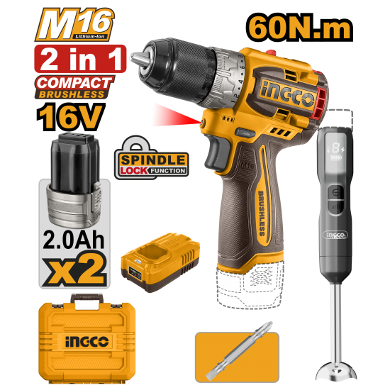 Комбо набор аккумуляторный 16В 2 шт (4) INGCO CKLI1628 INDUSTRIAL (ПП 353) Комбо набор аккумуляторный 16В 2 шт (4) INGCO CKLI1628 INDUSTRIAL (ПП 353)