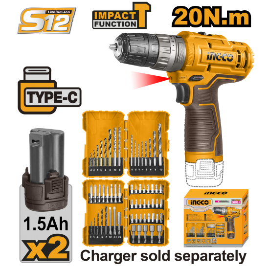 Аккумуляторный ударный шуруповерт 12В Li-ion (8) INGCO COSLI23114 Аккумуляторный ударный шуруповерт 12В Li-ion (8) INGCO COSLI23114