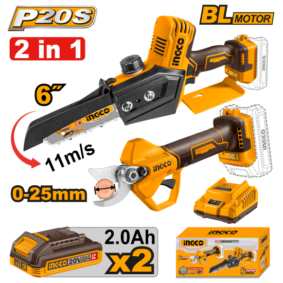 Набор аккумуляторного инструмента 20В 2 шт INGCO COSLI240306 INDUSTRIAL Набор аккумуляторного инструмента 20В 2 шт INGCO COSLI240306 INDUSTRIAL