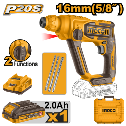 Аккумуляторный перфоратор 20 В 1,5 Дж (4) INGCO CRHLI201681 Аккумуляторный перфоратор 20 В 1,5 Дж (4) INGCO CRHLI201681