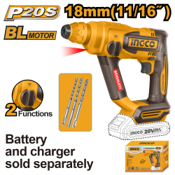 Аккумуляторный перфоратор 20В 1,8 Дж, б/щ (4) INGCO CRHLI20188 INDUSTRIAL Аккумуляторный перфоратор 20В 1,8 Дж, б/щ (4) INGCO CRHLI20188 INDUSTRIAL