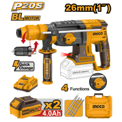Аккумуляторный перфоратор 20В (4) INGCO CRHLI202289 INDUSTRIAL Аккумуляторный перфоратор 20В (4) INGCO CRHLI202289 INDUSTRIAL