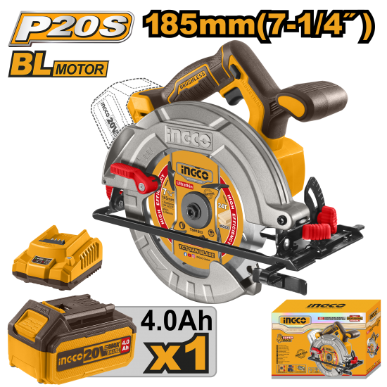 Аккумуляторная циркулярная пила 20В Li-Ion INGCO CSLI18511 INDUSTRIAL Аккумуляторная циркулярная пила 20В Li-Ion INGCO CSLI18511 INDUSTRIAL