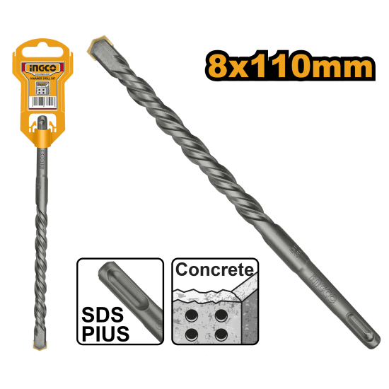 Сверло по бетону 8 мм L 110 SDS-plus INGCO DBH1210801 Сверло по бетону 8 мм L 110 SDS-plus INGCO DBH1210801