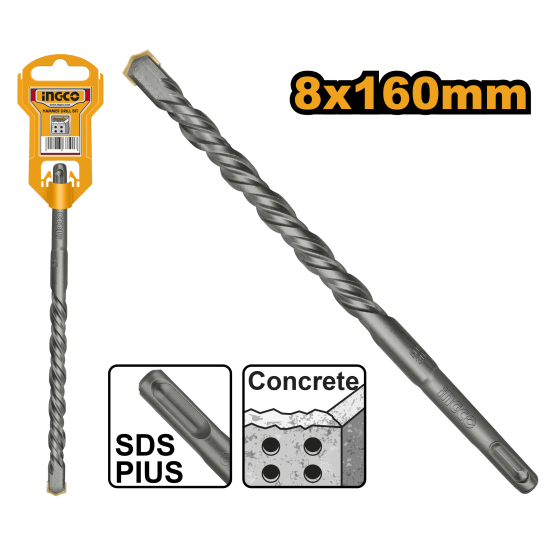 Сверло по бетону 8 мм L 160 SDS plus INGCO DBH1210802 Сверло по бетону 8 мм L 160 SDS plus INGCO DBH1210802