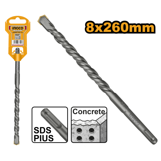 Сверло по бетону 8 мм L 260 SDS-plus INGCO DBH1210804