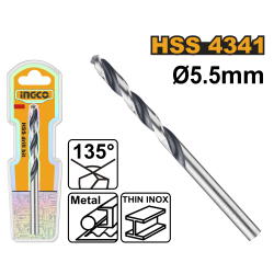 Сверло по металлу HSS4341 5.5 мм (150/600) INGCO DBT1200554 INDUSTRIAL Сверло по металлу HSS4341 5.5 мм (150/600) INGCO DBT1200554 INDUSTRIAL
