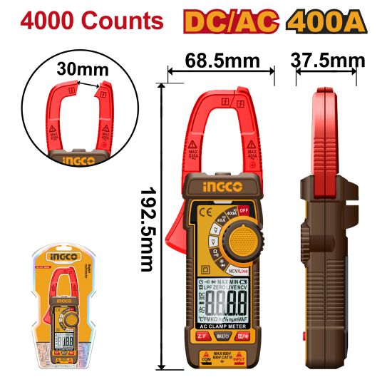 Мультиметр цифровой 400А AC/DC (10/20) INGCO DCM62002 INDUSTRIAL Мультиметр цифровой 400А AC/DC (10/20) INGCO DCM62002 INDUSTRIAL
