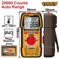 Мультиметр цифровой 1000В (6/12) INGCO DM410003 INDUSTRIAL
