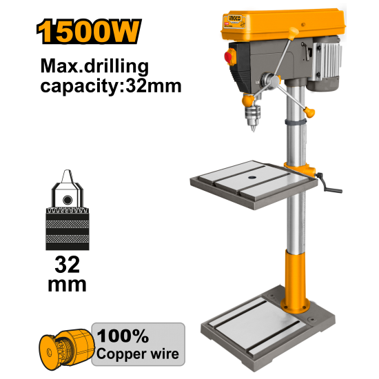 Сверлильный станок 1500 Вт INGCO DP3211005 INDUSTRIAL Сверлильный станок 1500 Вт INGCO DP3211005 INDUSTRIAL