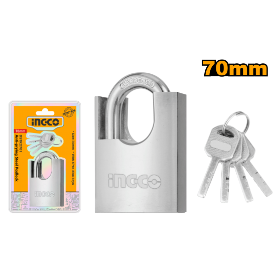 Замок навесной 70 мм INGCO DSTK2701 INDUSTRIAL Замок навесной 70 мм INGCO DSTK2701 INDUSTRIAL