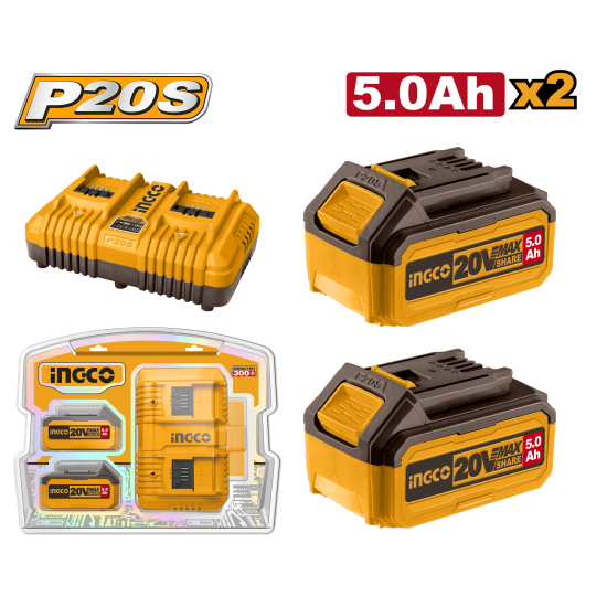 Набор аккумуляторов и зарядки Li-ion 5.0 Ач (8) INGCO FBCPK2425 INDUSTRIAL Набор аккумуляторов и зарядки Li-ion 5.0 Ач (8) INGCO FBCPK2425 INDUSTRIAL