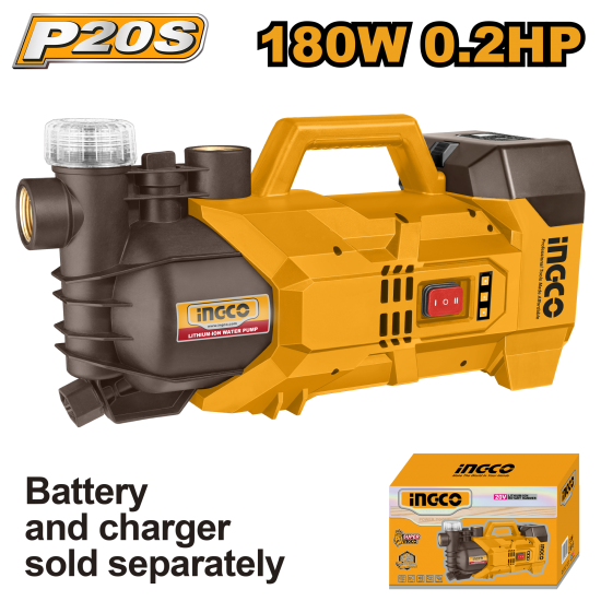 Аккумуляторный водяной насос 20В 0,2 л/с INGCO GWPLI201801 (ПП 353) Аккумуляторный водяной насос 20В 0,2 л/с INGCO GWPLI201801 (ПП 353)