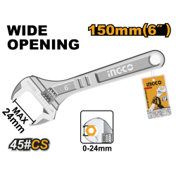 Ключ разводной 150 мм (0-19.2мм) (10/120) INGCO HADW131062 Ключ разводной 150 мм (0-19.2мм) (10/120) INGCO HADW131062
