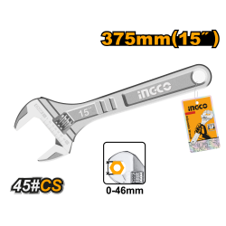 Ключ разводной 375 мм (0-46мм) INGCO HADW131152
