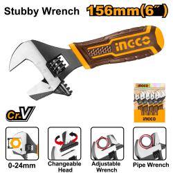 Ключ разводной 156 мм (0-24мм) INGCO HADWS088 Ключ разводной 156 мм (0-24мм) INGCO HADWS088