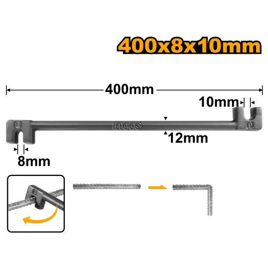 Струбцина для гибки арматуры 400 мм INGCO HBB08101 Струбцина для гибки арматуры 400 мм INGCO HBB08101