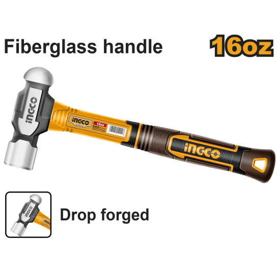 Молоток с круглым бойком 450 г (6/18) INGCO HBPH81016 Молоток с круглым бойком 450 г (6/18) INGCO HBPH81016