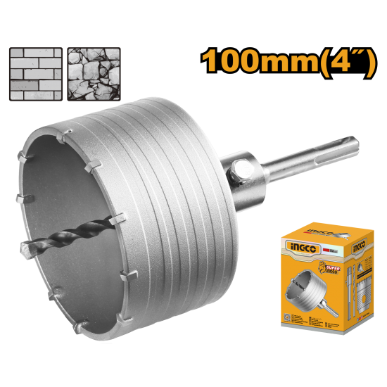 Коронка по бетону 100 мм SDS-Plus INGCO HCB1001 Коронка по бетону 100 мм SDS-Plus INGCO HCB1001