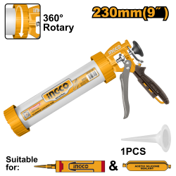 Пистолет для герметика закрытый 235 мм (4/16) INGCO HCG0109 INDUSTRIAL Пистолет для герметика закрытый 235 мм (4/16) INGCO HCG0109 INDUSTRIAL