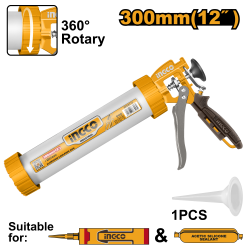 Пистолет для герметика закрытый 305 мм (4/16) INGCO HCG0112 INDUSTRIAL Пистолет для герметика закрытый 305 мм (4/16) INGCO HCG0112 INDUSTRIAL